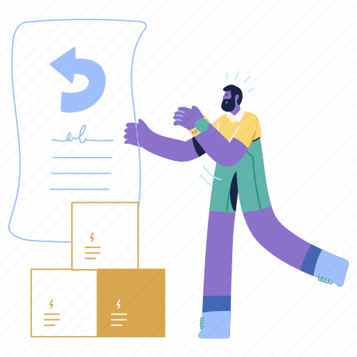 Delivery, logistic, logistics, return, policy, document, box illustration - Download on Iconfinder