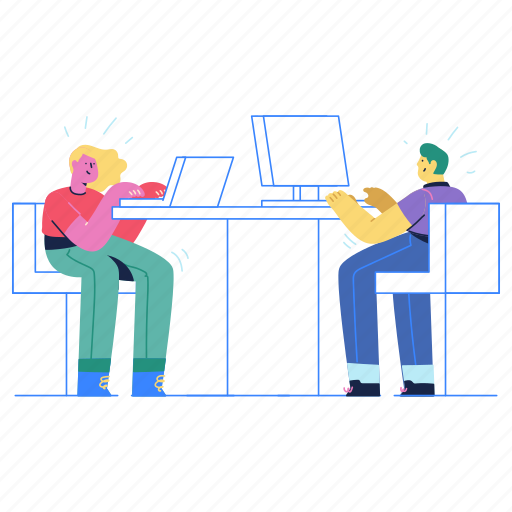 Office, workflow, teamwork, team, working, together, desk illustration - Download on Iconfinder