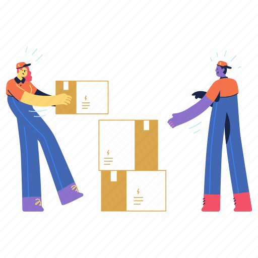 Workflow, delivery, logistic, logistics, people, person, man illustration - Download on Iconfinder