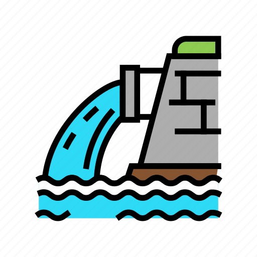Water, falling, from, drainage, pipe, equipment icon - Download on Iconfinder