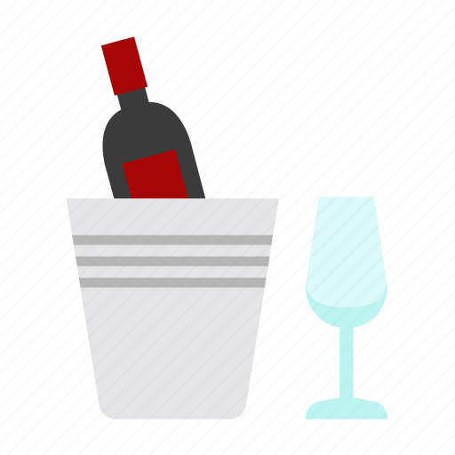Wine, bucket, ice, restaurant, service, celebration, champagne icon - Download on Iconfinder