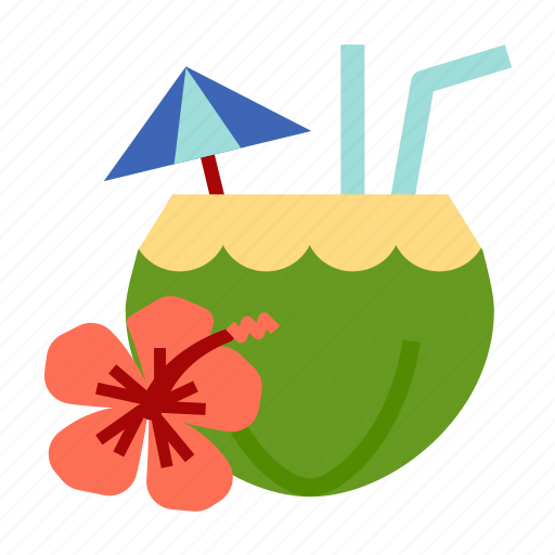Cocktail, coconut, fruit, juice, beach, hawaii, summer icon - Download on Iconfinder
