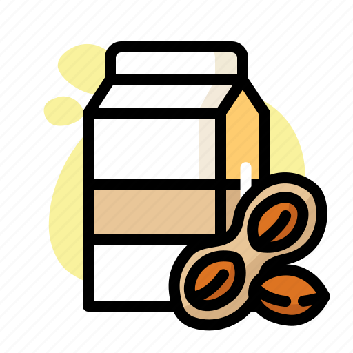 Bottle, carton, drink, milk, peanut, sweet icon - Download on Iconfinder
