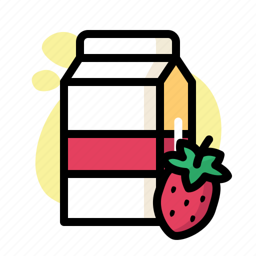 Carton, coffee, drink, food, milk, strawberry icon - Download on Iconfinder