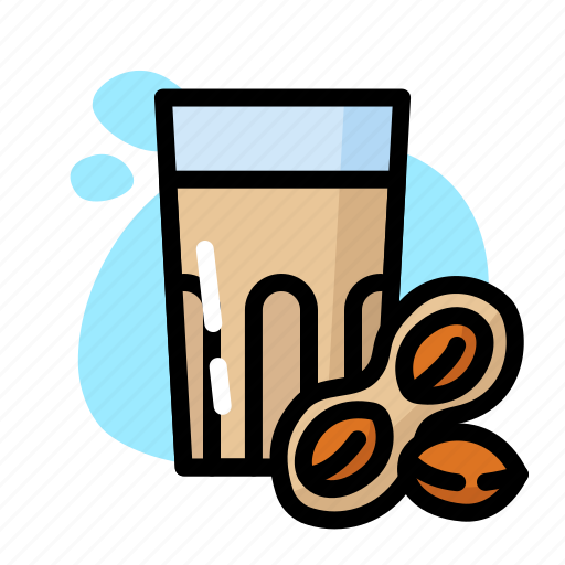 Drink, glass, milk, peanut, sweet icon - Download on Iconfinder