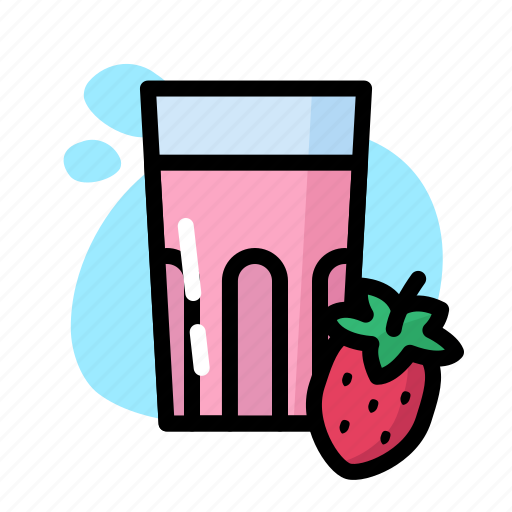Drink, glass, milk, strawberry icon - Download on Iconfinder