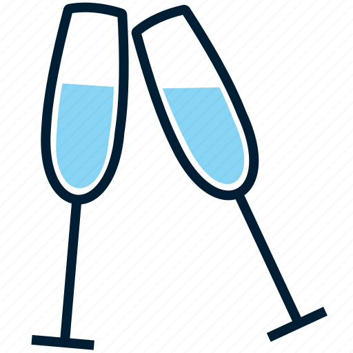 Alcohol, beverage, blue, champagne, cheers, drink, glass icon - Download on Iconfinder