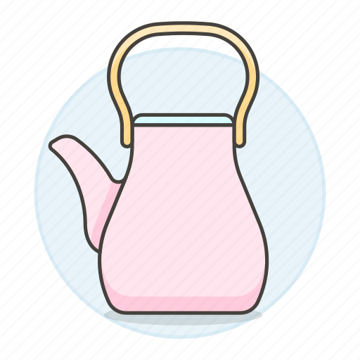 Kettle, appliance, kitchen, pink, tea, pot, drinks icon - Download on Iconfinder