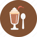 cocoa, coffee, cream, drinks, iced, straw, whipped