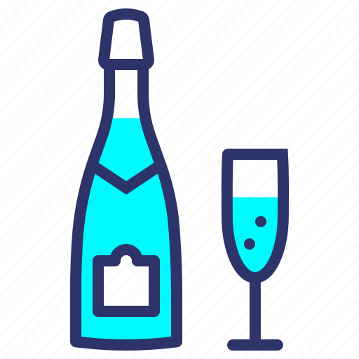Alcohol, bottle, champagne, cheers, drink, glass, hygge icon - Download on Iconfinder