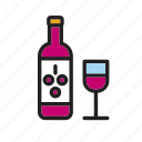 beverage, drink, drinking, bottle, glass, red, wine