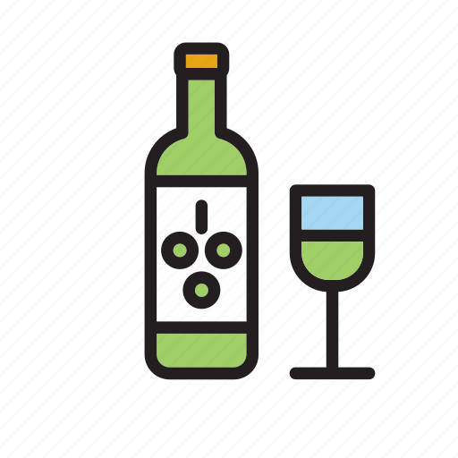 Beverage, drink, drinking, bottle, glass, white, wine icon - Download on Iconfinder