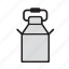 beverage, drink, bucket, canister, container, farm, milk 
