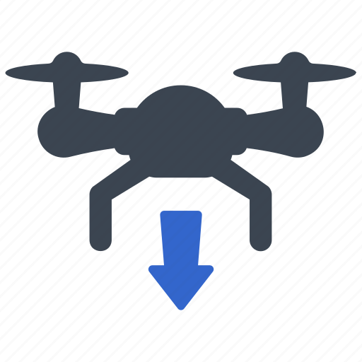 Down, land, landing, descend, copter, drone, air drone icon - Download on Iconfinder