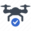 check, approve, mark, done, valid, copter, drone, air drone, quadcopter