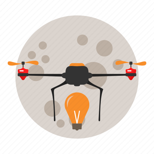 Copter, delivery, drone, moon, night, quadcopter icon - Download on Iconfinder