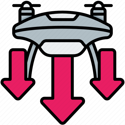 Landing, drone, technology, fly, delivery, arrow, down icon - Download on Iconfinder