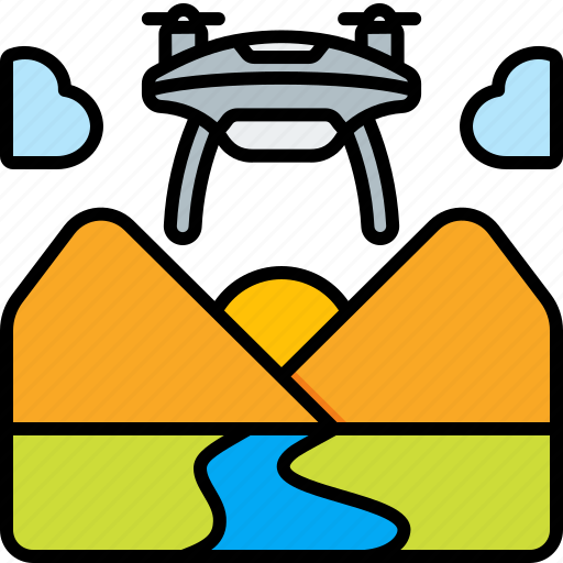 Landscape, fly, drone, technology, flying, mountains, nature icon - Download on Iconfinder