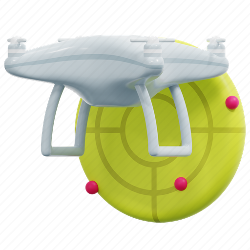 Radar, drone, technology, fly, area, location, place 3D illustration - Download on Iconfinder