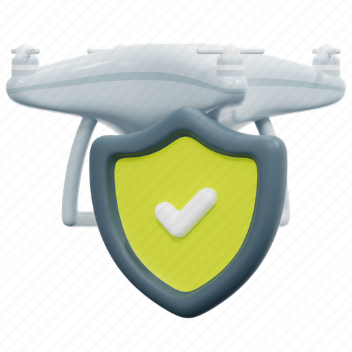 Warranty, drone, technology, fly, insurance, check, shield 3D illustration - Download on Iconfinder
