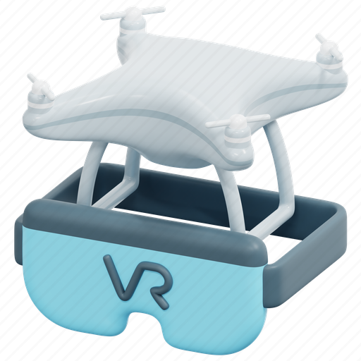 Virtual, reality, drone, technology, fly, glasses, vr 3D illustration - Download on Iconfinder