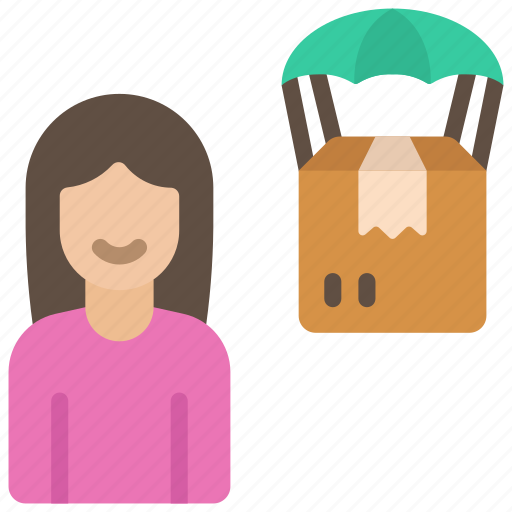 Female, drop, shipper, woman, person, avatar icon - Download on Iconfinder