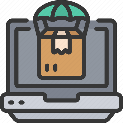 Laptop, based, drop, shipping, computer, parcel, package icon - Download on Iconfinder