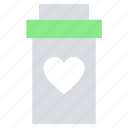 bottle, drugs, heart, medicine, pharmacy, pills bottle