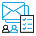 checklist, mail, marketing, newsletter, users, email, group