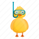 baby, diving, duck, mask, water, yellow