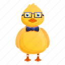child, duck, eyeglasses, fashion, retro, yellow