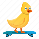 baby, duck, kid, love, skateboard, yellow