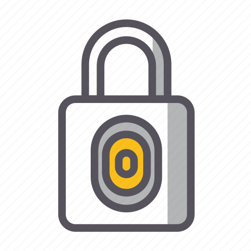 Fingerprint, padlock, password, protection, security icon - Download on Iconfinder