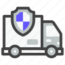 insurance, protection, shield, security, care, delivery, shipping, truck, cargo