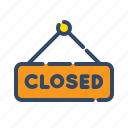 closed, closed design, closed label, shopping closed