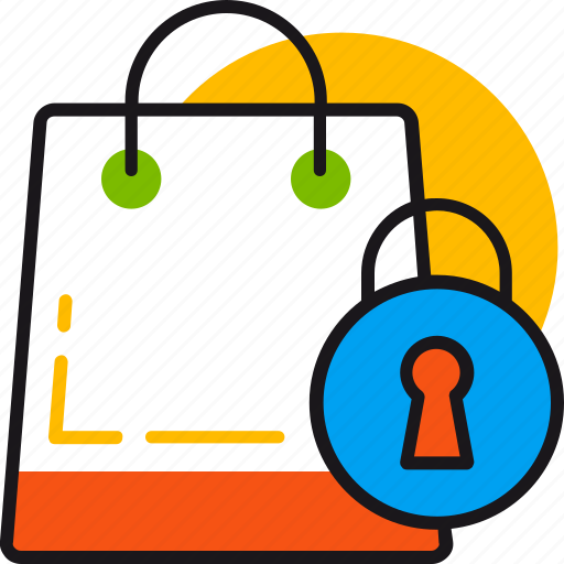 Secure, bag, lock, locked, protection, safe, shopping icon - Download on Iconfinder