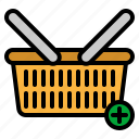 add, basket, cart, commercial, shopping