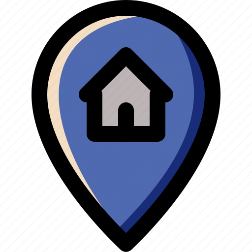 Direction, gps, home, location, map, navigation, pin icon - Download on Iconfinder