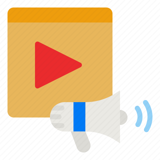 Video, content, play, marketing, megaphone icon - Download on Iconfinder