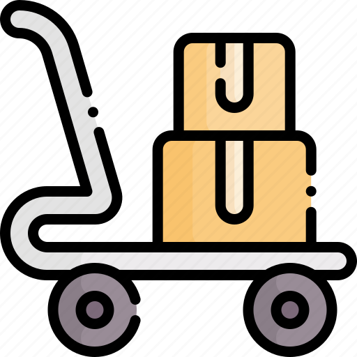 Trolley, cart, package, boxes, logistics, delivery icon - Download on Iconfinder