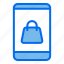 phone, smartphone, online, shop, bag 