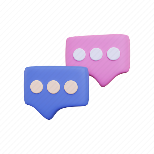 Discussion, chat, speech, communication, message, bubble, talk 3D illustration - Download on Iconfinder