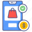mobile sopping, online shopping, shopping, ecommerce, bag 