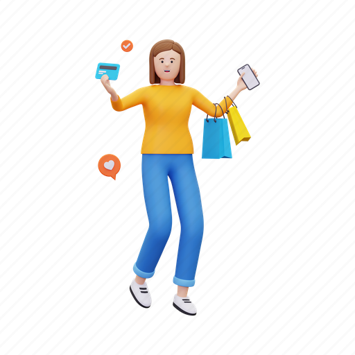 Credit card, payment, shopping, card, online shopping, credit, ecommerce 3D illustration - Download on Iconfinder