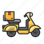 courier, delivery, moto, scooter, shipment, transport, transportation 