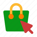 cursor, online, shopping, bag