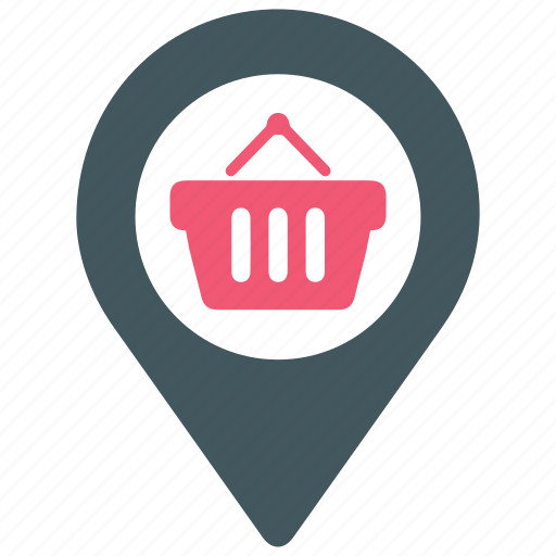 Basket, location, marker, navigation, pin, shop, shopping icon - Download on Iconfinder
