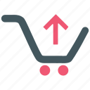 arrow, cart, ecommerce, empty, from, remove, shopping