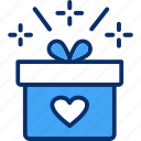 heart, surprise, gift box, celebrations