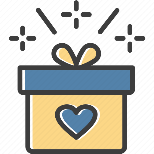 Heart, celebrations, surprise, gift box icon - Download on Iconfinder
